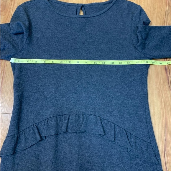 Gay Giano Charcoal Grey Angora Wool Ruffle Scoopneck Sweater - Picture 10 of 11